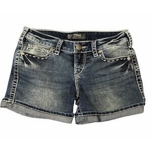 Silver Jeans Co. Jean Shorts Womens Size 28 McKenzie Flap Short Denim Inseam 4
